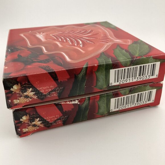 Mikasa Yuletide Tree Frost Sweet Candy Dish Christmas Frosted Glass 5" Set of 2 - Picture 6 of 7